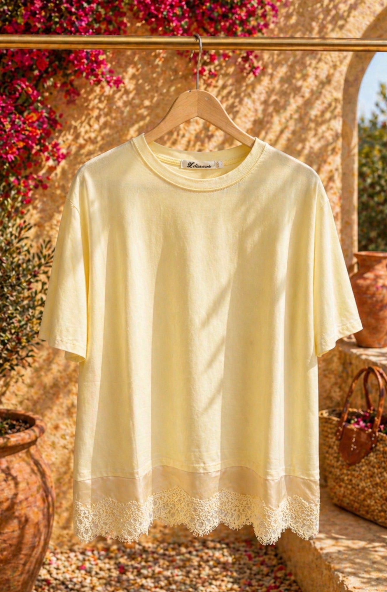 T-shirt satin kant