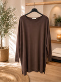 Oversized knit tuniek Bruin