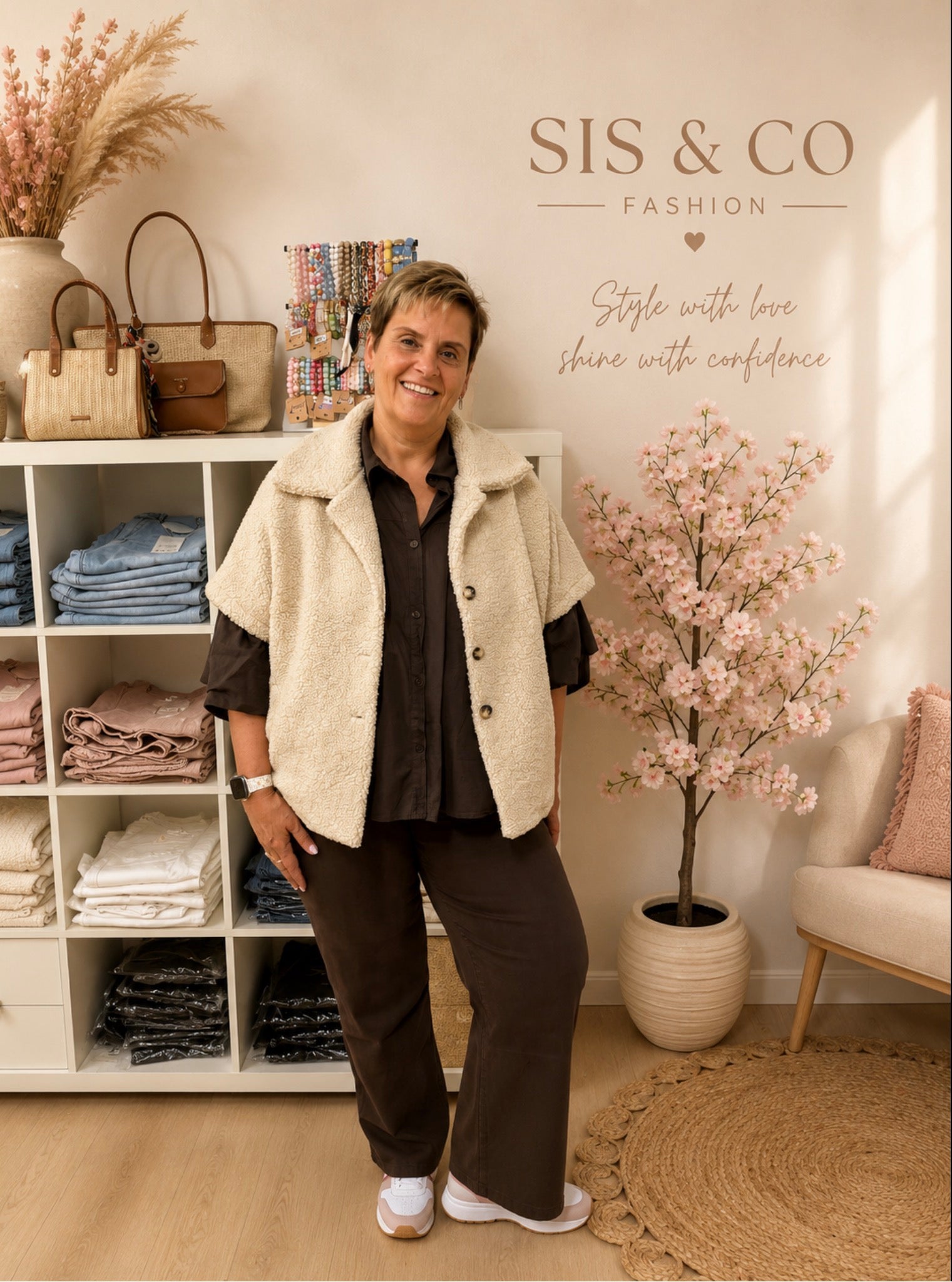 Teddy gilet beige
