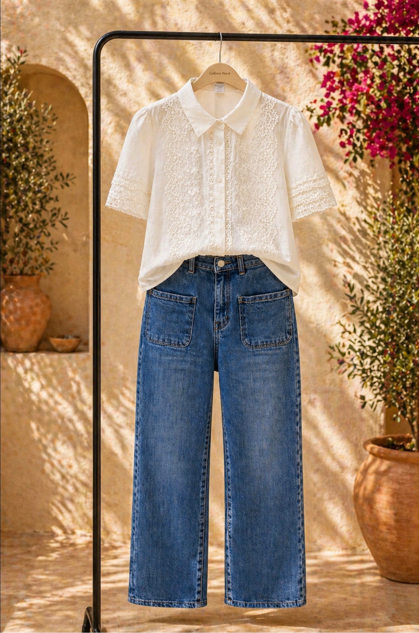 Straight jeans wide leg