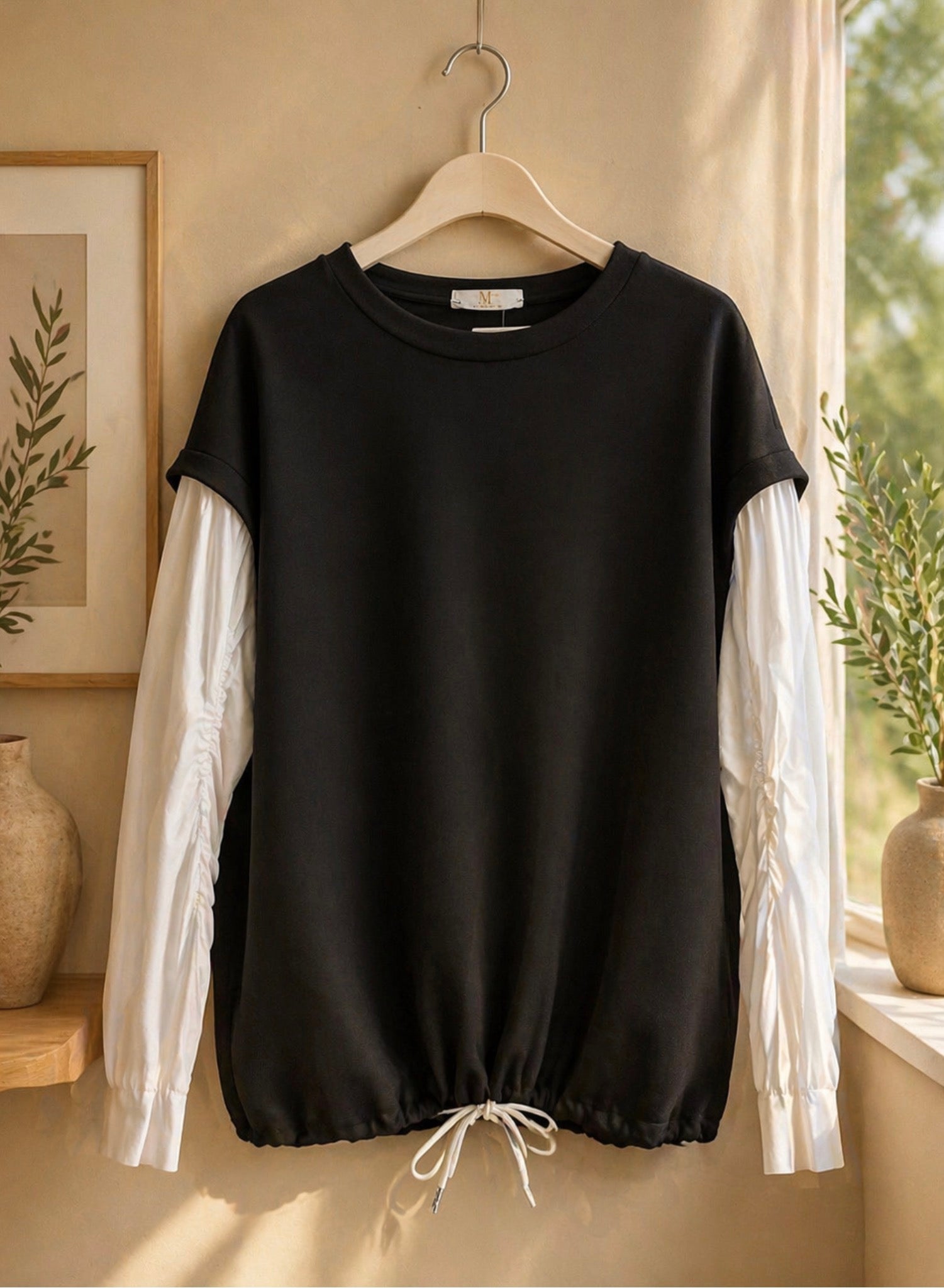 Blouse met sweater look