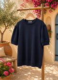 Top met Pofmouwen – Blauw