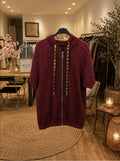 Vest met gebreide mouwen