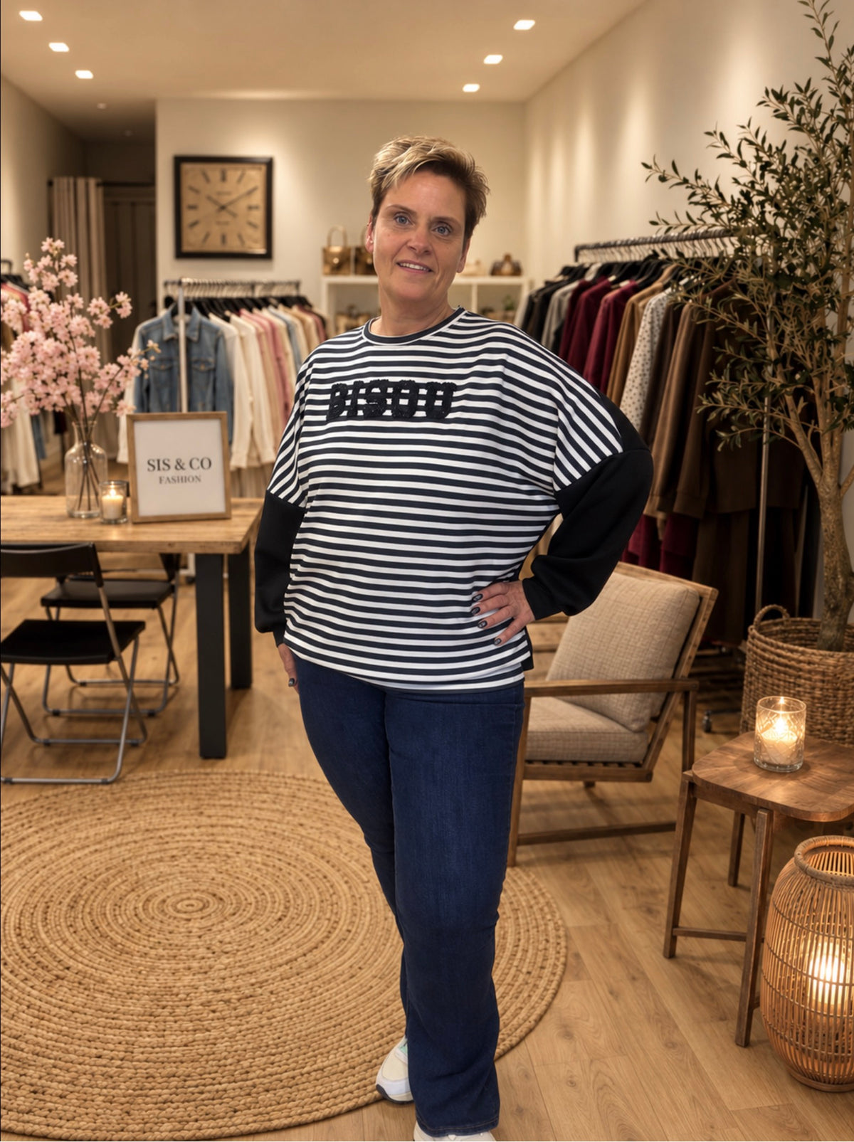 Gestreepte BISOU-sweater