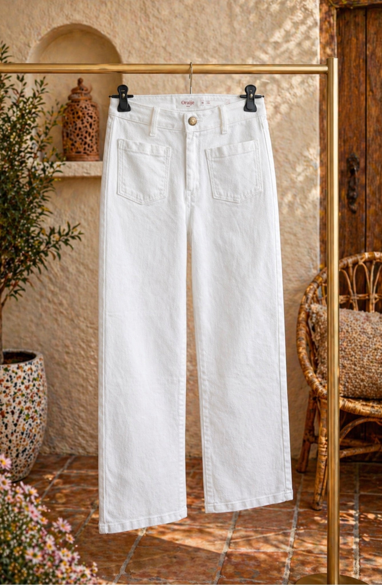 Wide leg jeans wit