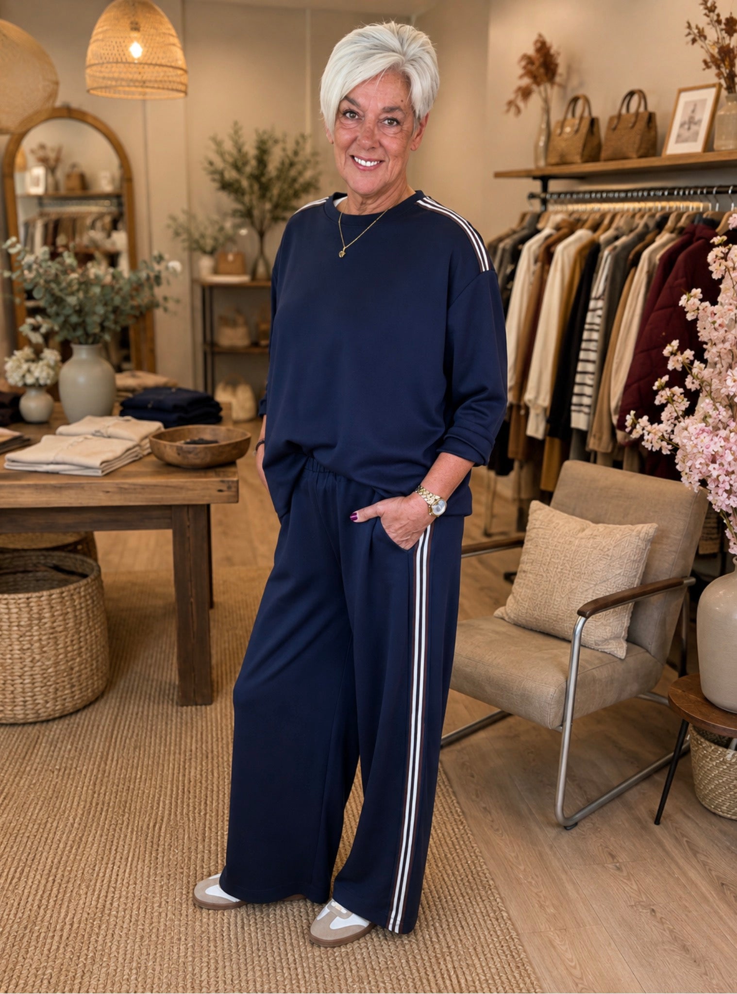 Sporty Stripe Set – Blauw