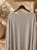 Oversized Knit Tuniek  licht taupe