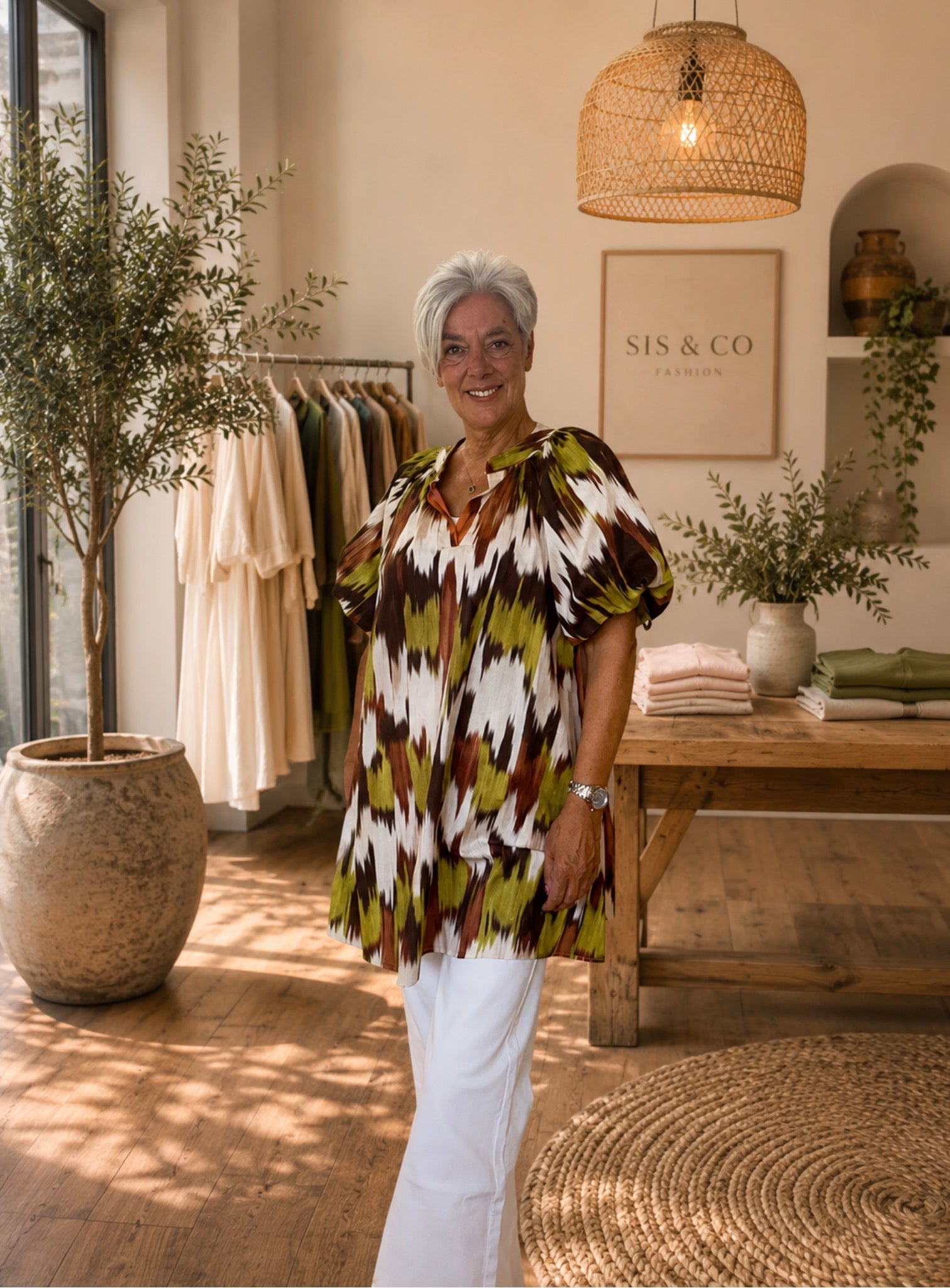Tuniek Bruin/Groene Print