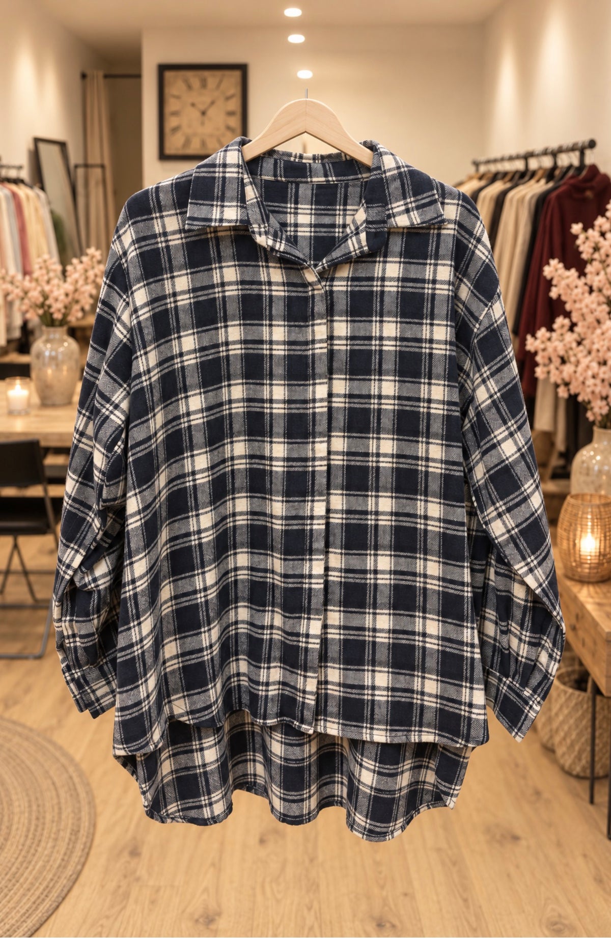 Geruite houthakker blouse