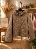 Quilted Puffer Jacket – Brons