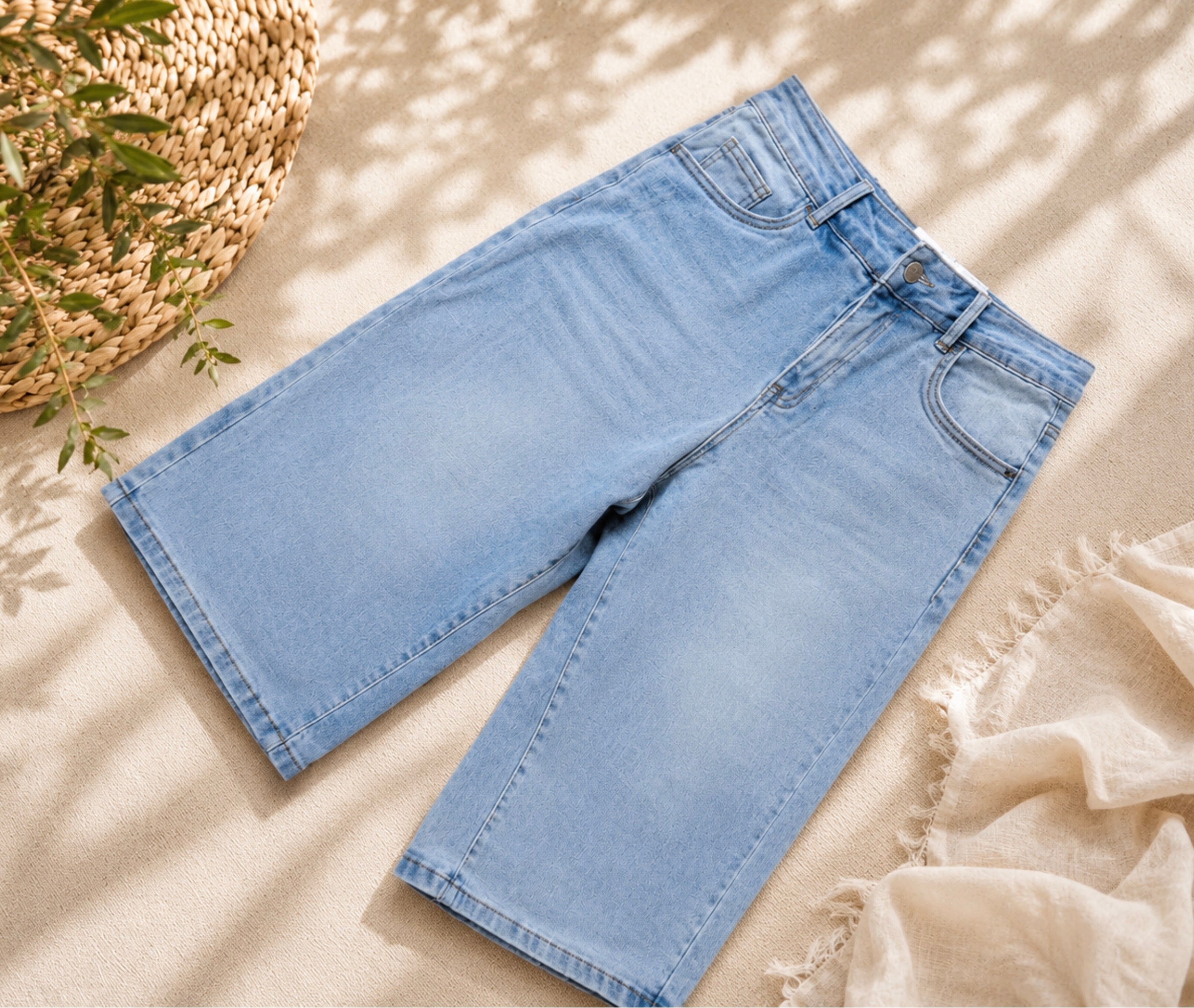 Denim Capri Broek