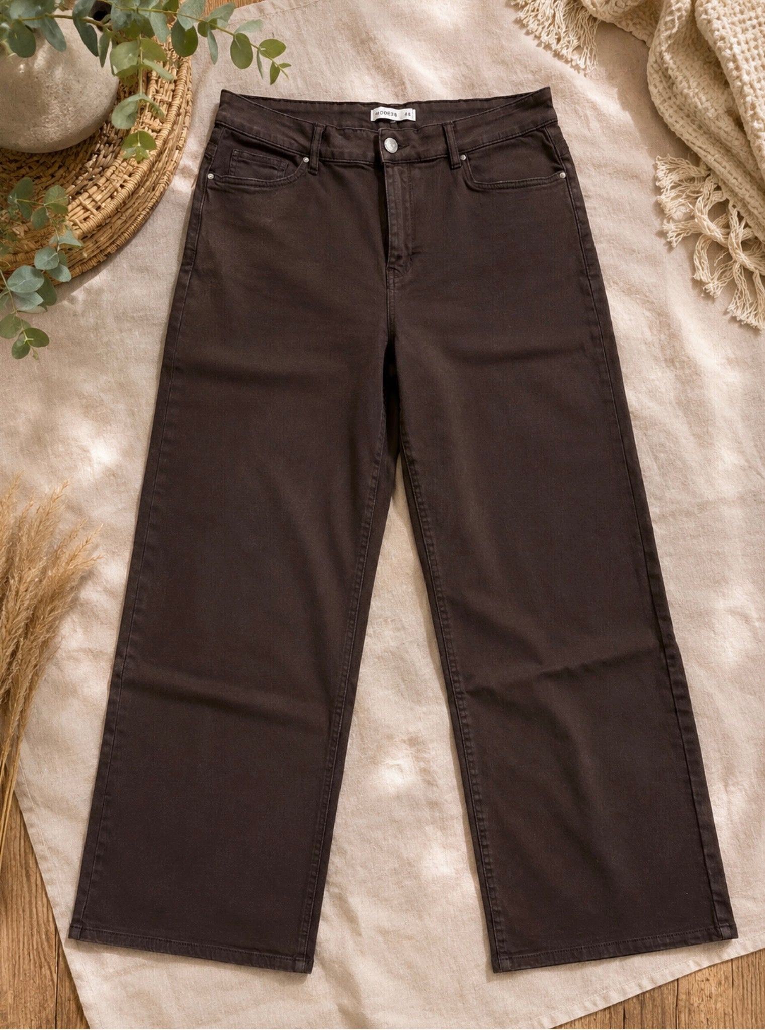Bruine Wide Leg Jeans – Goodies