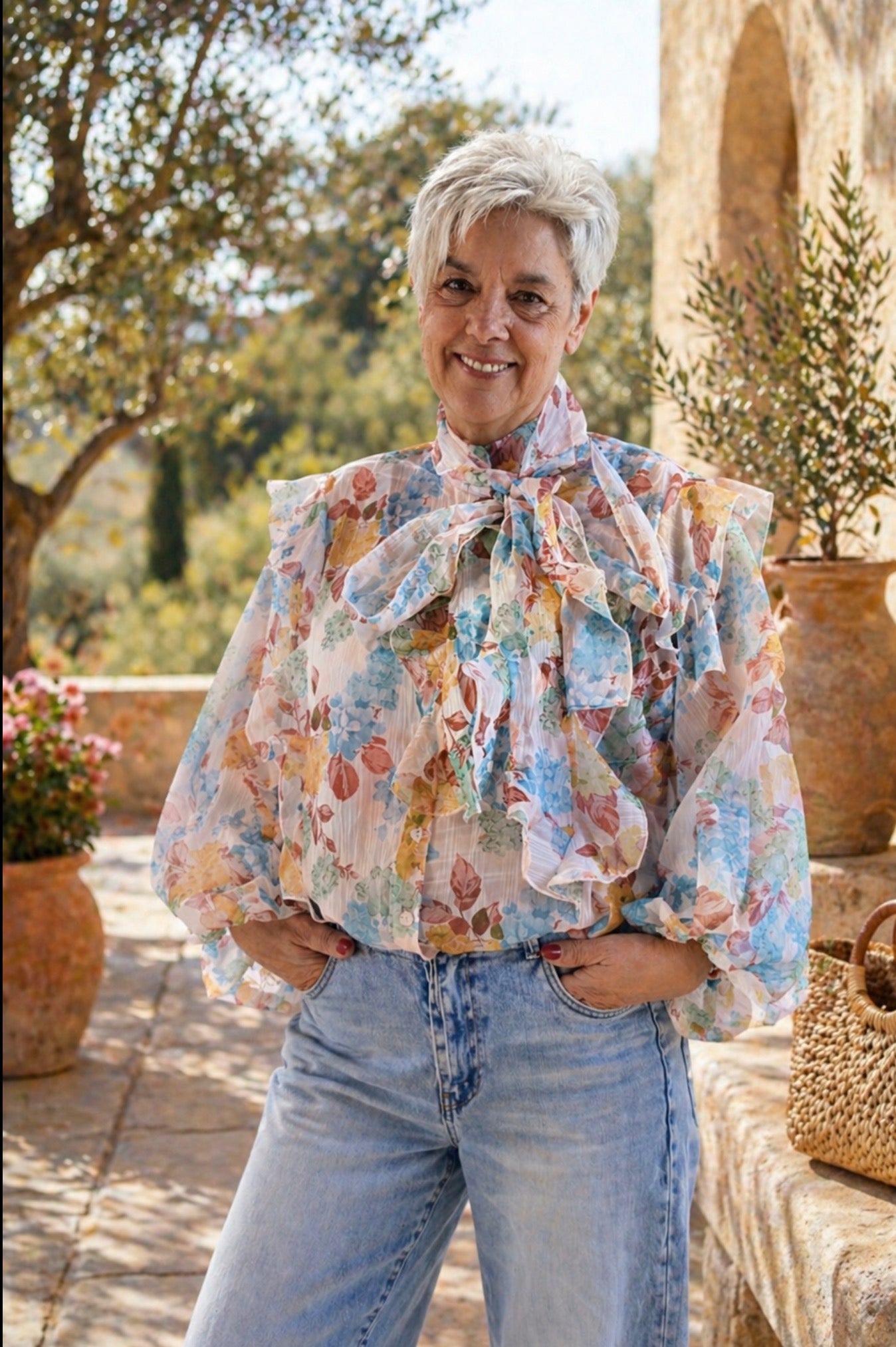 Blouse bloemen