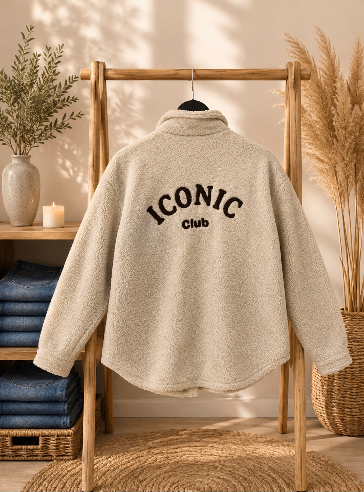 Teddy Jacket “Iconic Club” – Beige