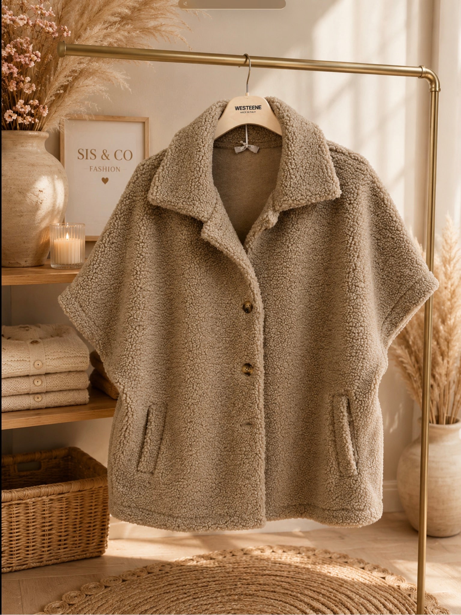 Teddy gilet taupe