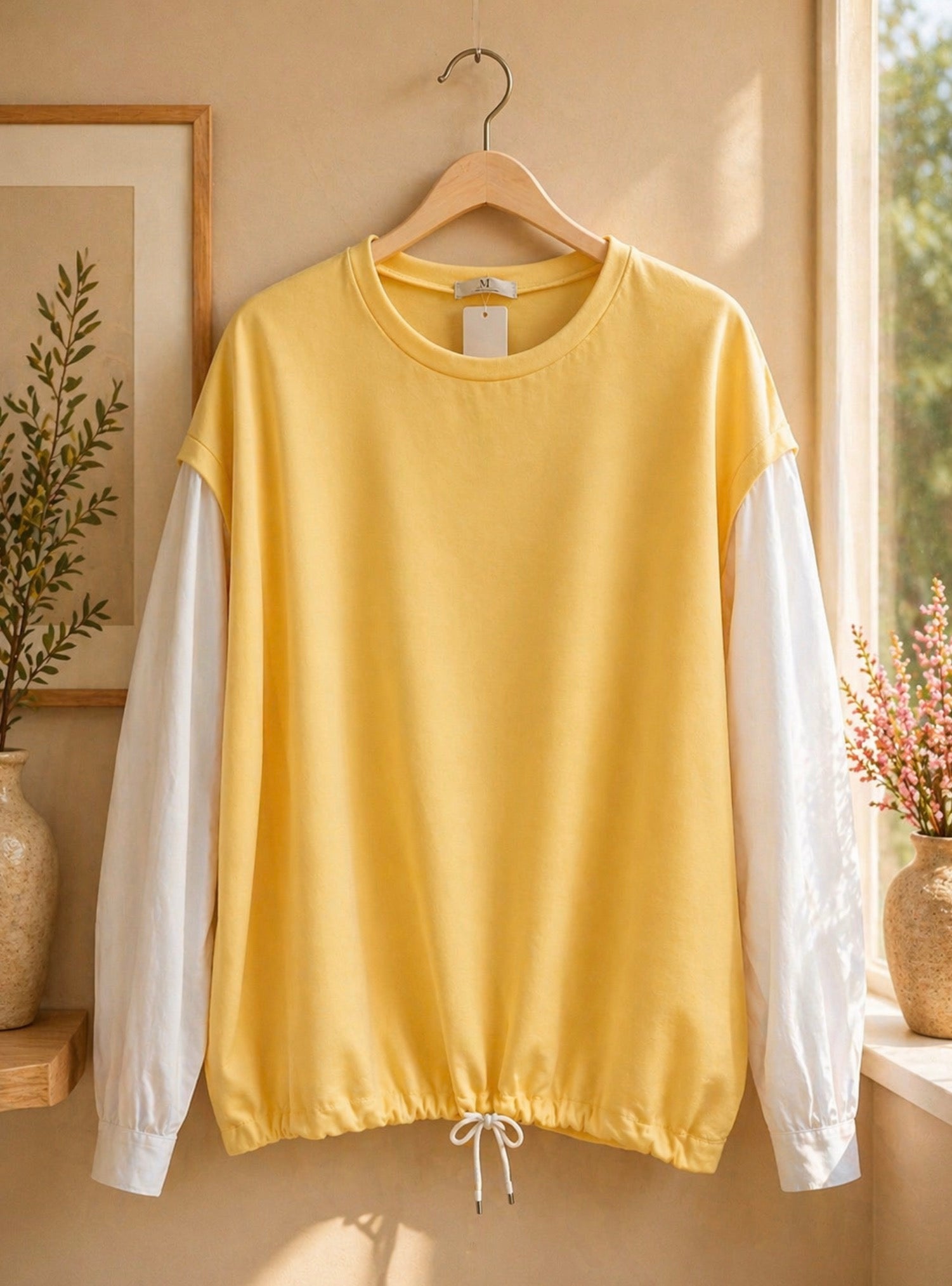 Blouse met sweater look