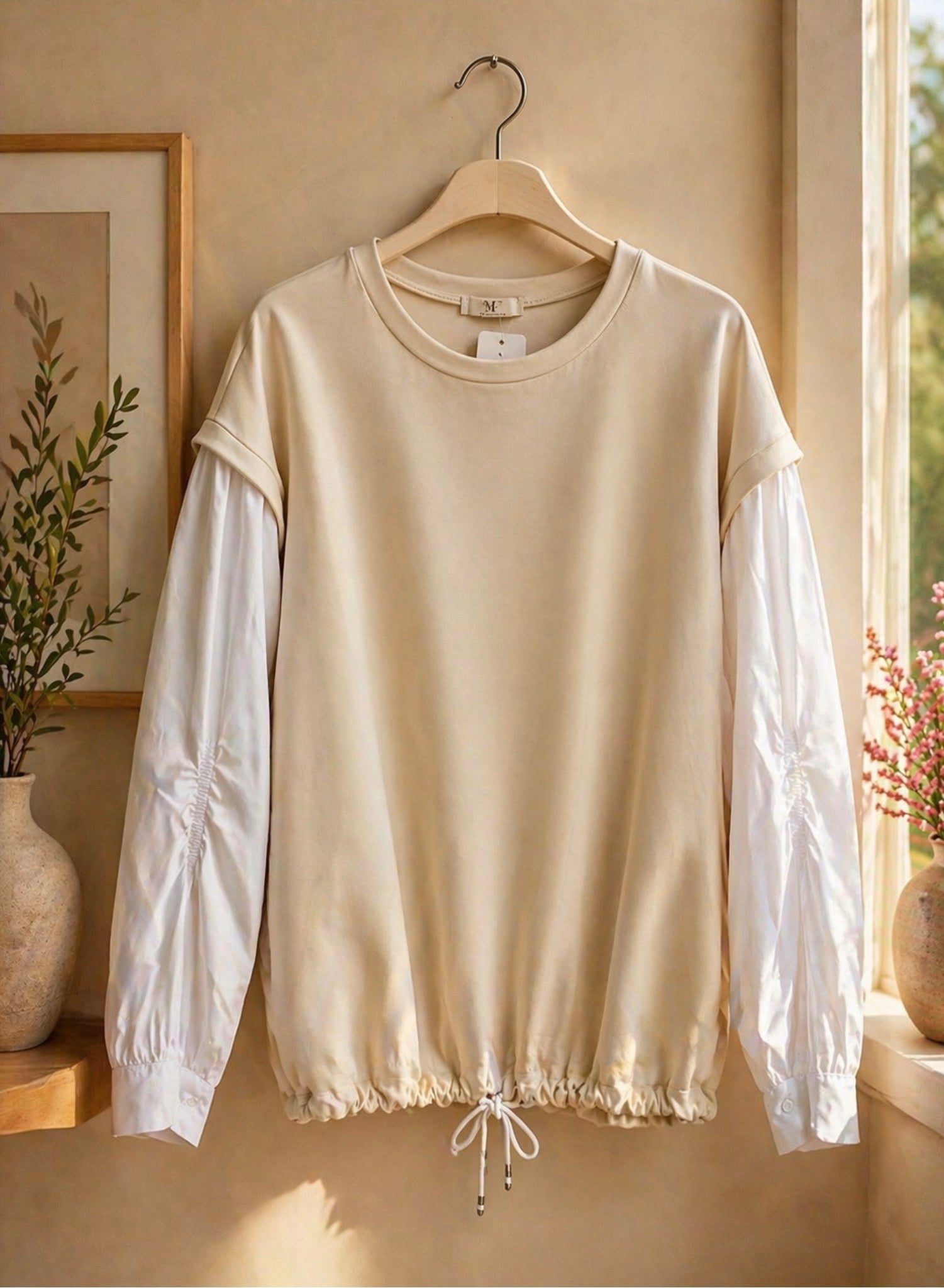 Blouse met sweater look