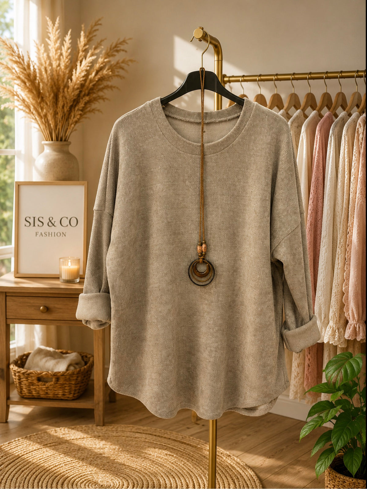 Rib top met ketting