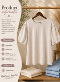 Beige basic met pofmouw