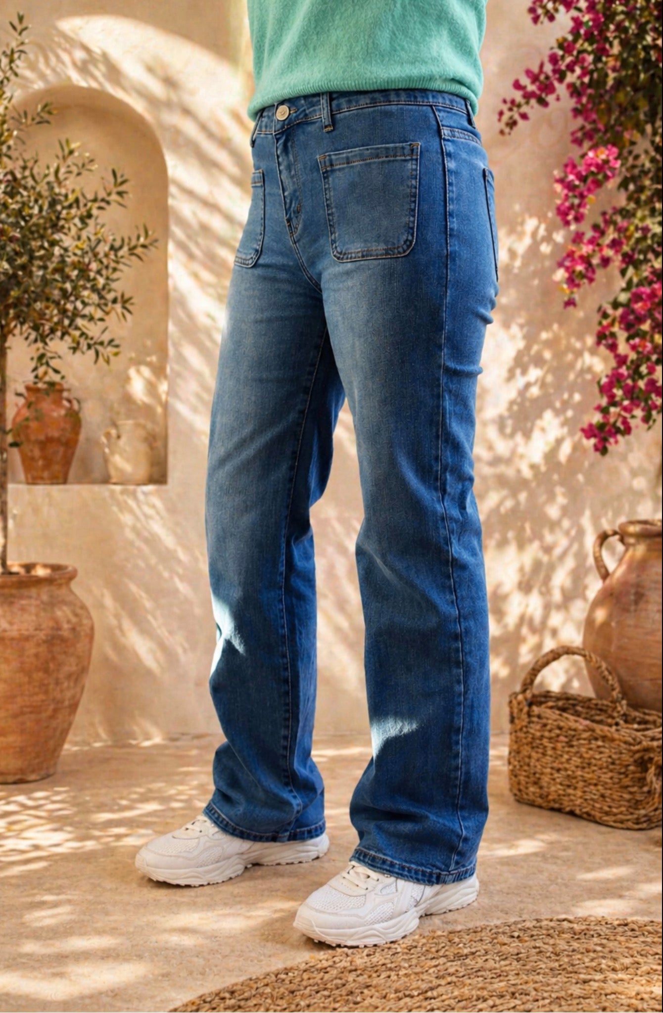 Straight jeans wide leg