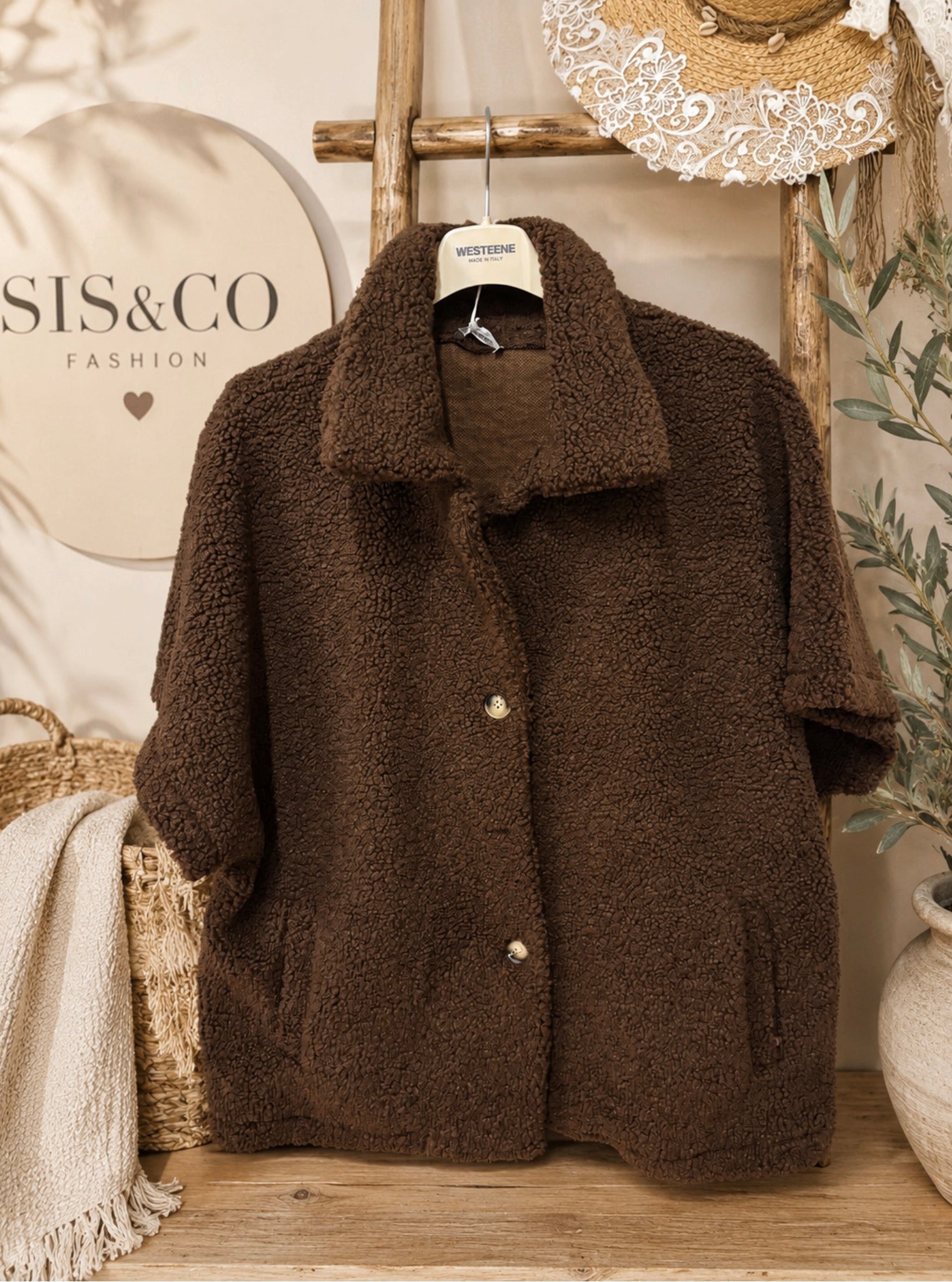 Teddy gilet bruin