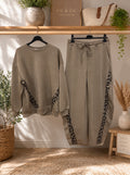 Trendy leopard set Taupe