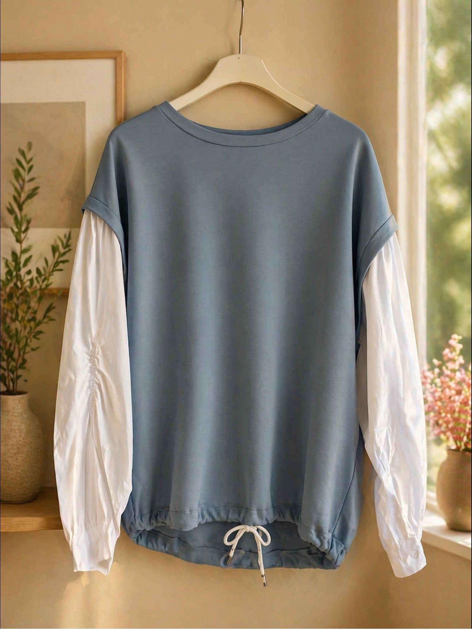 Blouse met sweater look