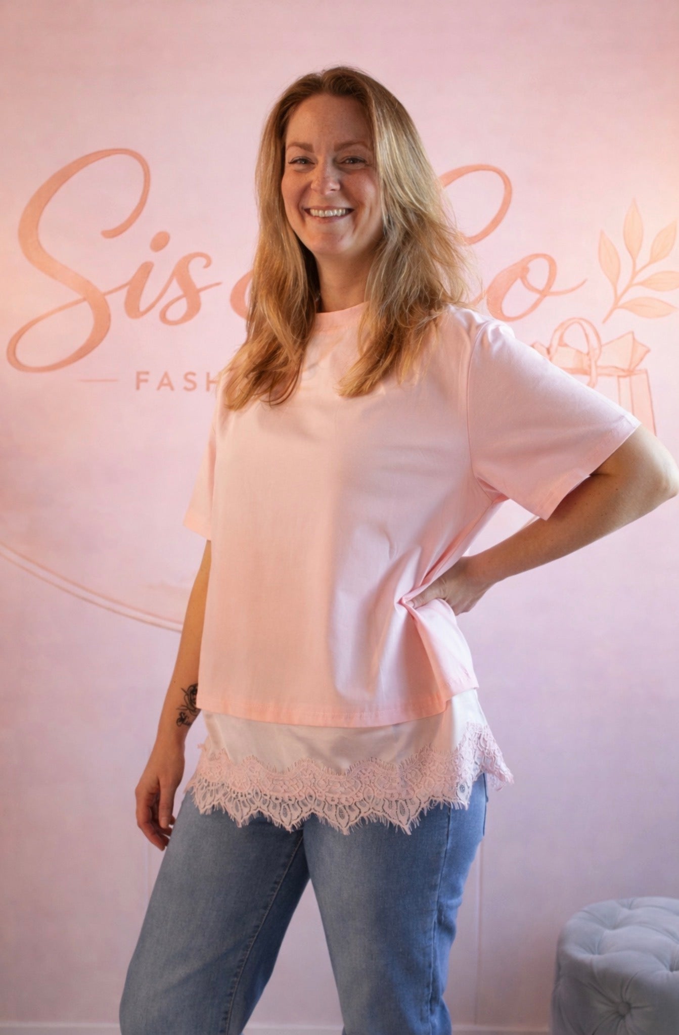 T-shirt satin kant