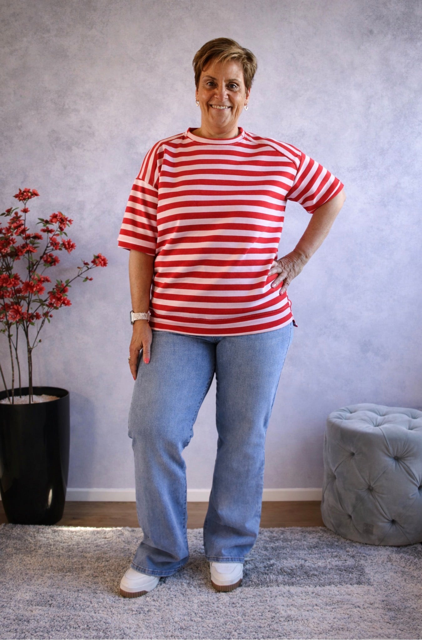 Sweatshirt met korte mouwen