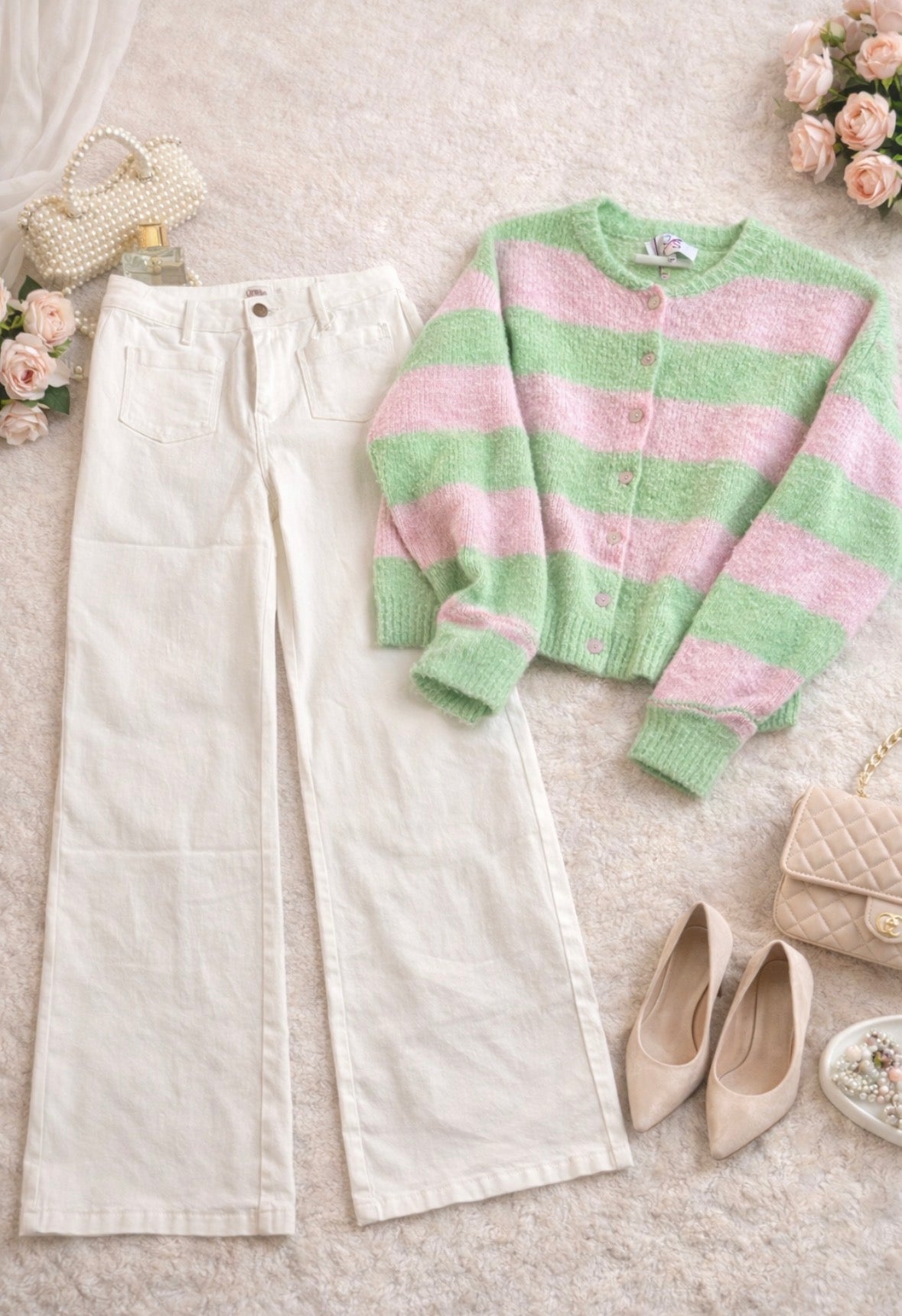 Wide leg jeans wit